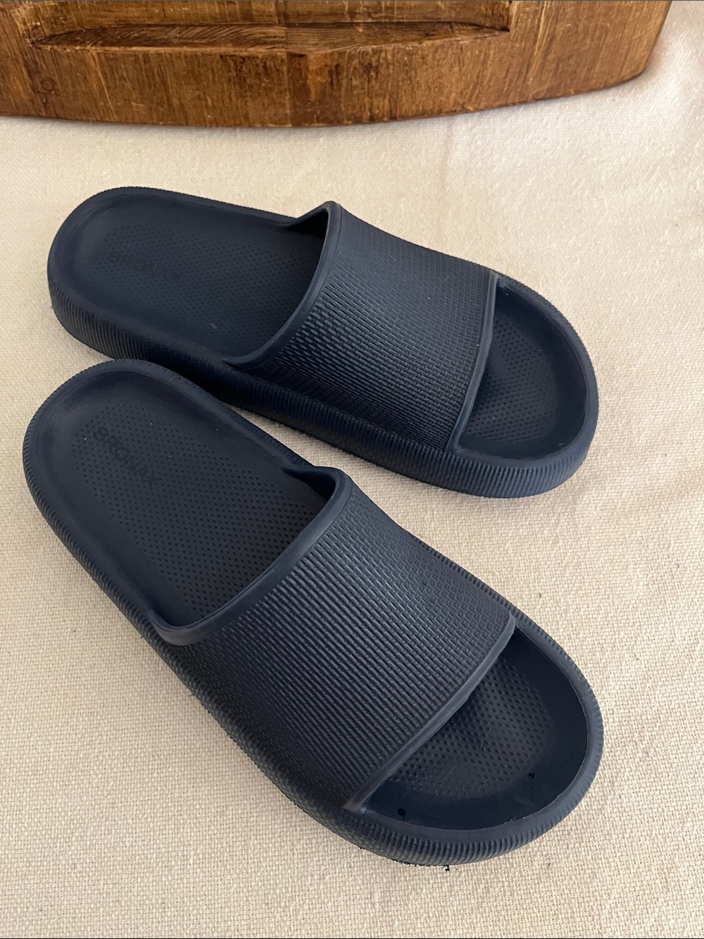 Classic Navy Slip-On Slide Sandals for Women